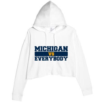 Michigan Versus Everybody Football Sports Fan Crop Fleece Hoodie