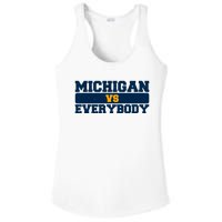 Michigan Versus Everybody Football Sports Fan Ladies PosiCharge Competitor Racerback Tank