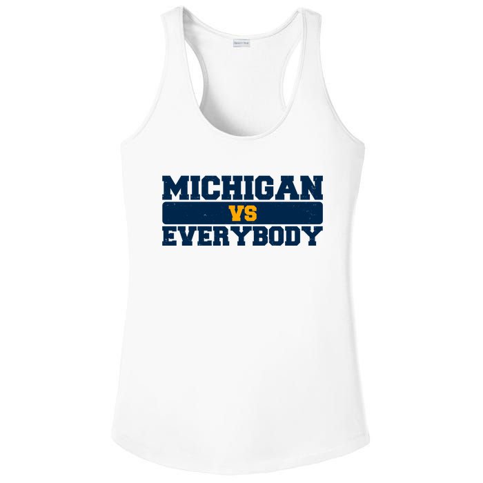 Michigan Versus Everybody Football Sports Fan Ladies PosiCharge Competitor Racerback Tank