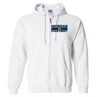 Michigan Versus Everybody Football Sports Fan Full Zip Hoodie