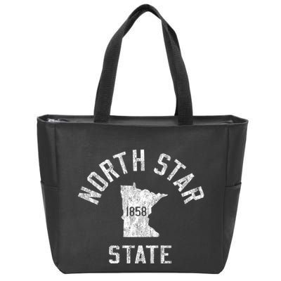 Minnesota Vintage Established Sports Design North Star State Zip Tote Bag