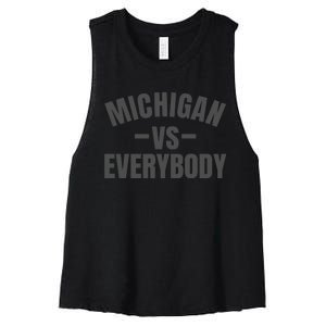 Michigan Verses Everybody Vs Graystyle Women's Racerback Cropped Tank