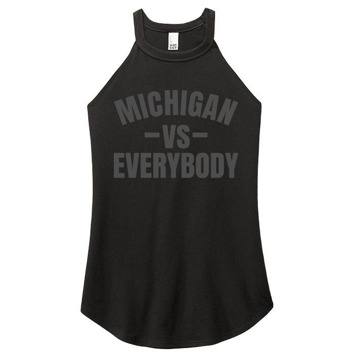 Michigan Verses Everybody Vs Graystyle Women's Perfect Tri Rocker Tank