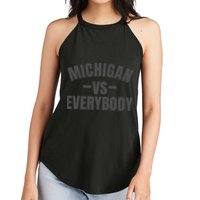 Michigan Verses Everybody Vs Graystyle Women's Perfect Tri Rocker Tank