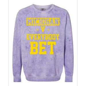 Michigan V Everybody Bet Colorblast Crewneck Sweatshirt