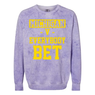 Michigan V Everybody Bet Colorblast Crewneck Sweatshirt