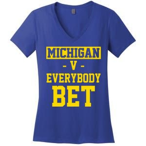 Michigan V Everybody Bet Women's V-Neck T-Shirt