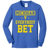 Michigan V Everybody Bet Kids Long Sleeve Shirt