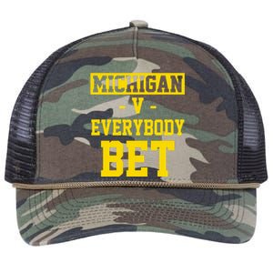 Michigan V Everybody Bet Retro Rope Trucker Hat Cap