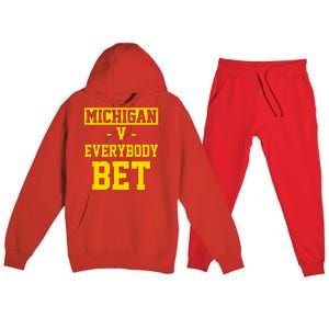 Michigan V Everybody Bet Premium Hooded Sweatsuit Set