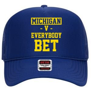 Michigan V Everybody Bet High Crown Mesh Back Trucker Hat