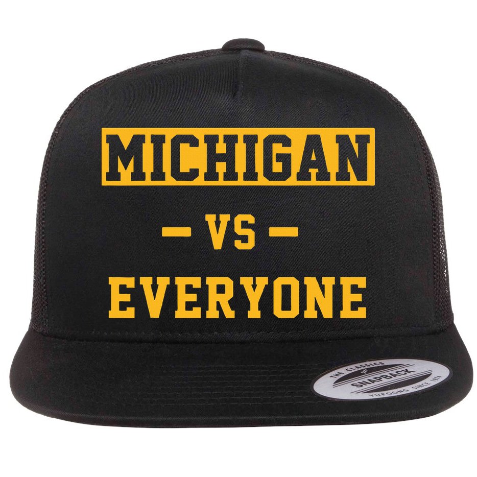 Michigan vs Everything Everyone  Flat Bill Trucker Hat