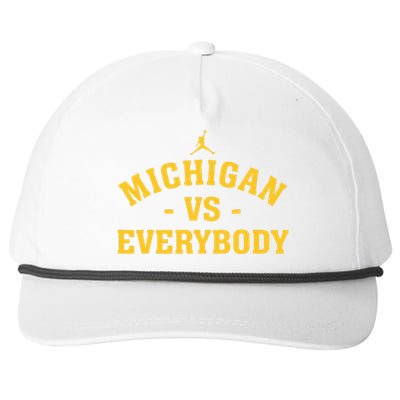 Michigan vs Everyone Everybody Quote Funny  Snapback Five-Panel Rope Hat