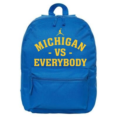 Michigan vs Everyone Everybody Quote Funny  16 in Basic Backpack