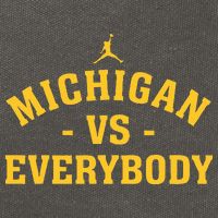 Michigan vs Everyone Everybody Quote Funny  Cotton Canvas Backpack
