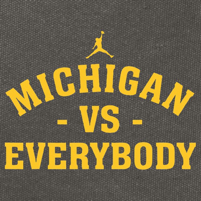 Michigan vs Everyone Everybody Quote Funny  Cotton Canvas Backpack