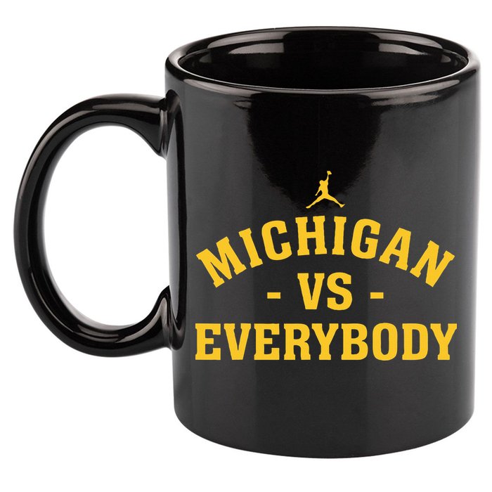 Michigan vs Everyone Everybody Quote Funny  11oz C Handle Ceramic Mug