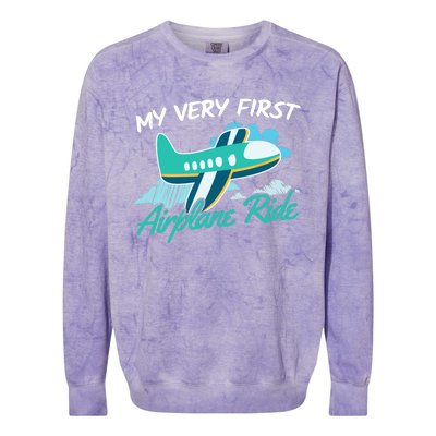 My Very First Plane Ride Colorblast Crewneck Sweatshirt