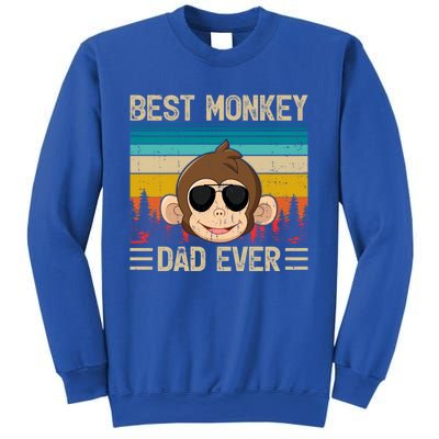 Monkey Vintage Funny Best Monkey Dad Ever FatherS Day Funny Gift Sweatshirt