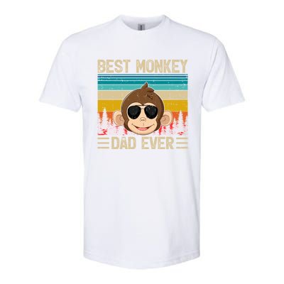 Monkey Vintage Funny Best Monkey Dad Ever FatherS Day Funny Gift Softstyle® CVC T-Shirt