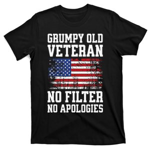 Military Veteran Funny American Flag Grumpy Old Vet T-Shirt