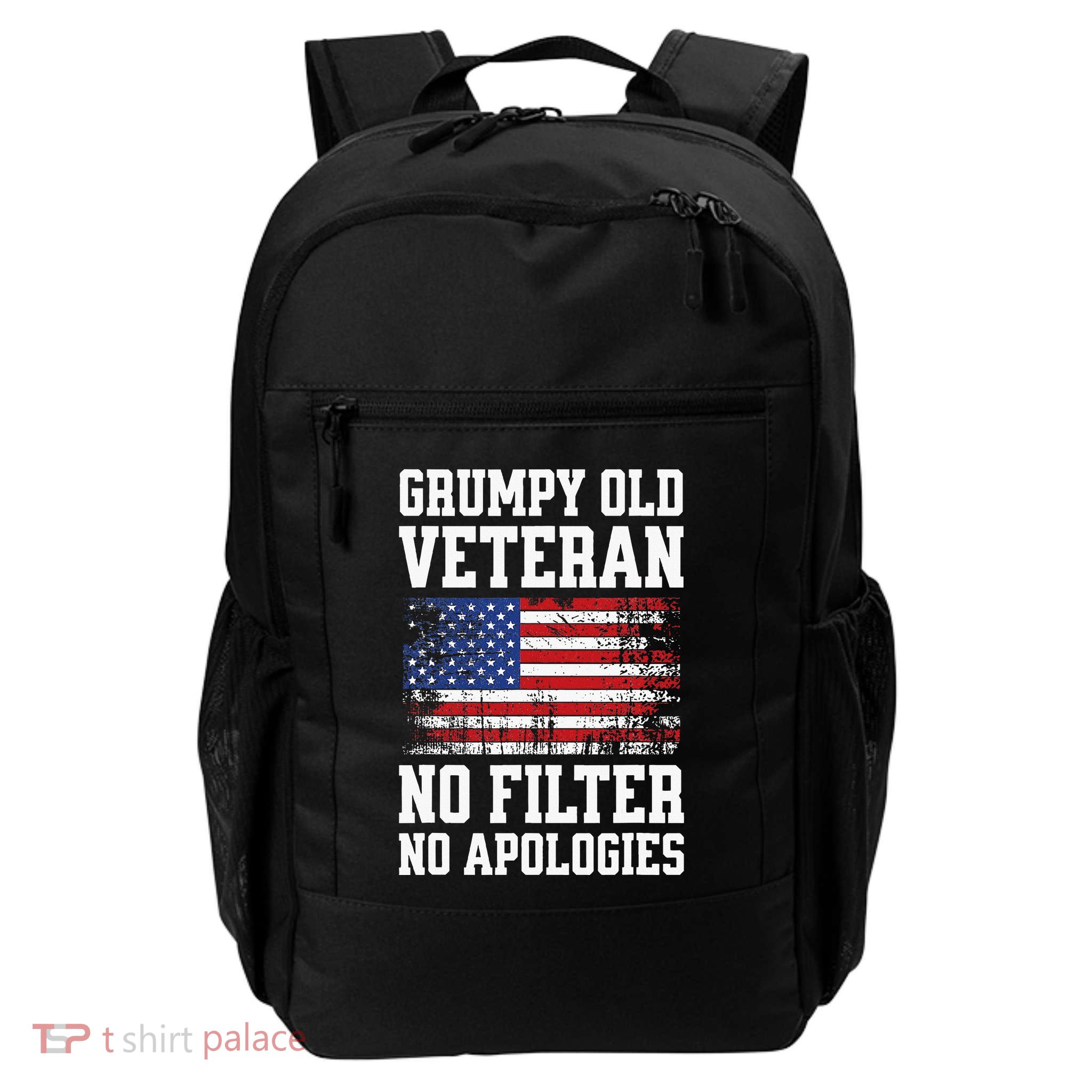 Military Veteran Funny American Flag Grumpy Old Vet Daily Commute Backpack