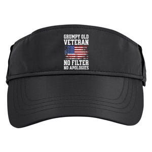 Military Veteran Funny American Flag Grumpy Old Vet Adult Drive Performance Visor