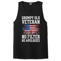 Military Veteran Funny American Flag Grumpy Old Vet PosiCharge Competitor Tank