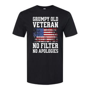 Military Veteran Funny American Flag Grumpy Old Vet Softstyle CVC T-Shirt