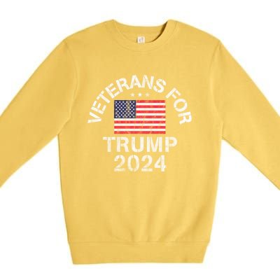 Military Veterans For Trump 2024 Meaningful Gift Premium Crewneck Sweatshirt