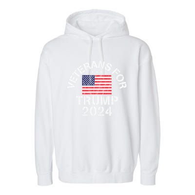 Military Veterans For Trump 2024 Meaningful Gift Garment-Dyed Fleece Hoodie