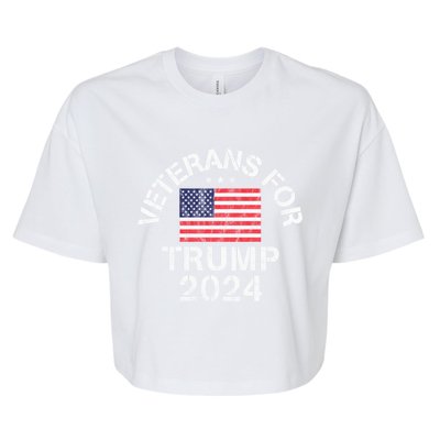 Military Veterans For Trump 2024 Meaningful Gift Bella+Canvas Jersey Crop Tee