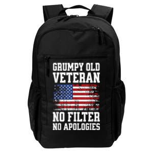 Military Veteran Funny American Flag Grumpy Old Vet Daily Commute Backpack