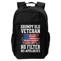 Military Veteran Funny American Flag Grumpy Old Vet Daily Commute Backpack