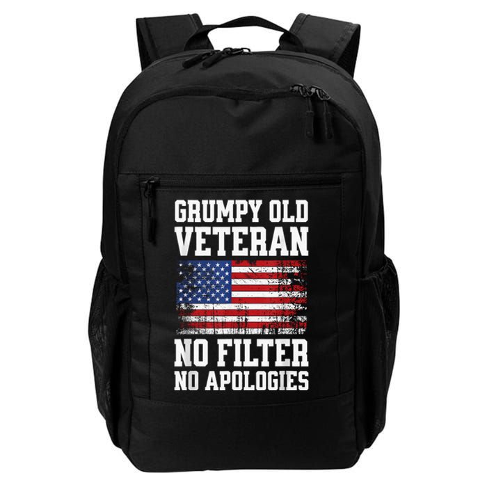 Military Veteran Funny American Flag Grumpy Old Vet Daily Commute Backpack