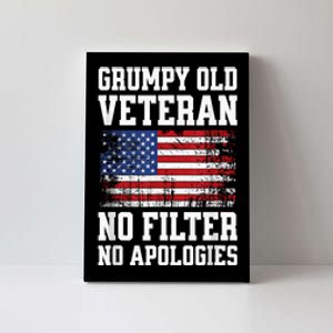 Military Veteran Funny American Flag Grumpy Old Vet Canvas