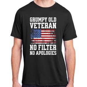 Military Veteran Funny American Flag Grumpy Old Vet Adult ChromaSoft Performance T-Shirt