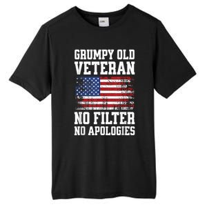 Military Veteran Funny American Flag Grumpy Old Vet Tall Fusion ChromaSoft Performance T-Shirt