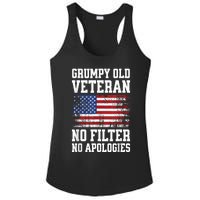 Military Veteran Funny American Flag Grumpy Old Vet Ladies PosiCharge Competitor Racerback Tank