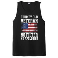 Military Veteran Funny American Flag Grumpy Old Vet PosiCharge Competitor Tank