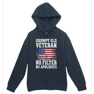 Military Veteran Funny American Flag Grumpy Old Vet Urban Pullover Hoodie