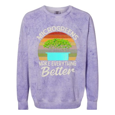 Microgreens Vegan Funny Microgreen Farmer Gardening Colorblast Crewneck Sweatshirt