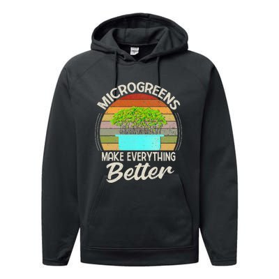 Microgreens Vegan Funny Microgreen Farmer Gardening Performance Fleece Hoodie