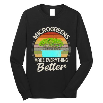 Microgreens Vegan Funny Microgreen Farmer Gardening Long Sleeve Shirt