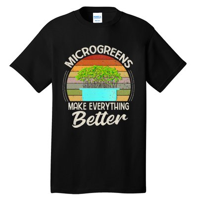 Microgreens Vegan Funny Microgreen Farmer Gardening Tall T-Shirt