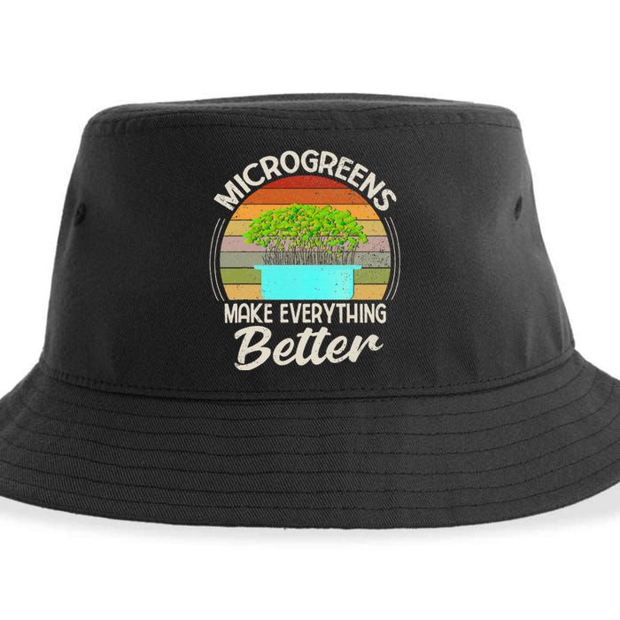 Microgreens Vegan Funny Microgreen Farmer Gardening Sustainable Bucket Hat