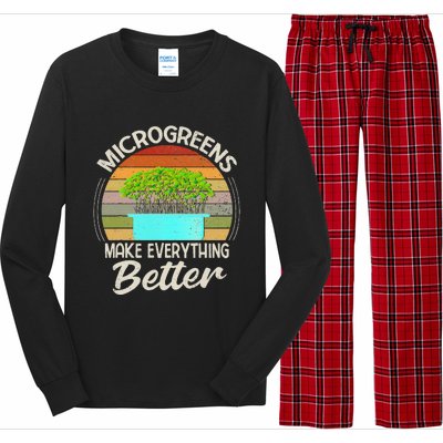 Microgreens Vegan Funny Microgreen Farmer Gardening Long Sleeve Pajama Set