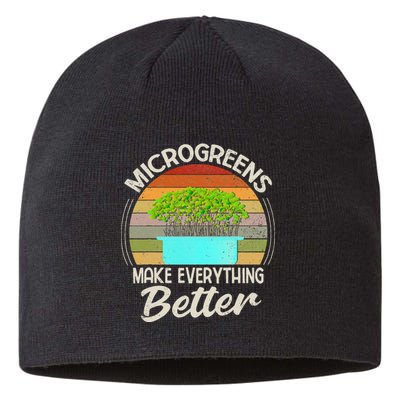 Microgreens Vegan Funny Microgreen Farmer Gardening Sustainable Beanie