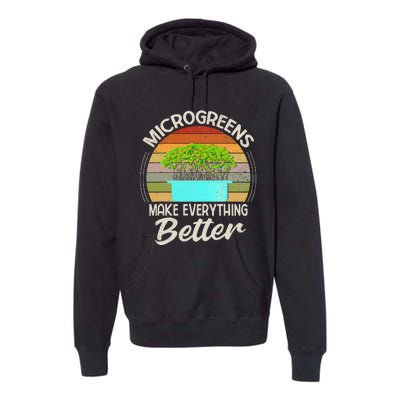 Microgreens Vegan Funny Microgreen Farmer Gardening Premium Hoodie