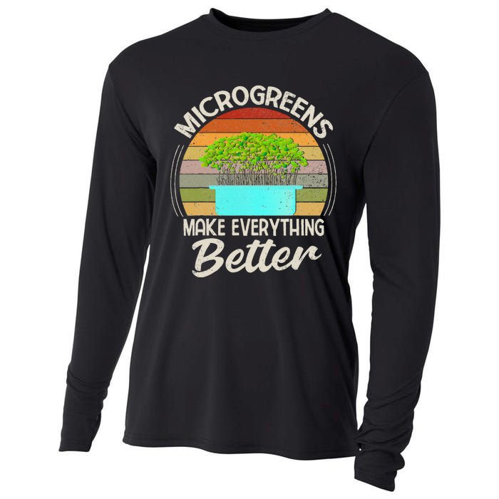 Microgreens Vegan Funny Microgreen Farmer Gardening Cooling Performance Long Sleeve Crew